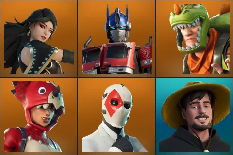 Era, Optimus Prime, Rex, Tricera Ops, Wild Card, MrBeast