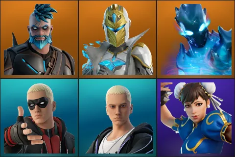 Omegarok, Spectra Knight, Zero, Rap Boy, Slim Shady, Chun-Li