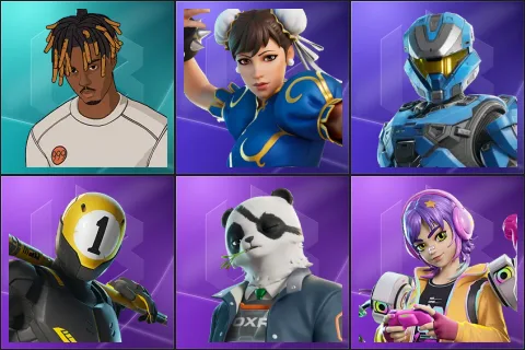 Slayer Juice WRLD, Chun-Li, UNSC Spartan, 1-Ball, Agent Patch, Battle Gamer Mae