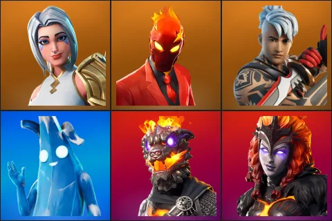 Ark, Inferno, Ronin, Polar Peely, Molten Battle Hound, Molten Valkyrie
