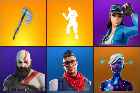 Leviathan Axe, Laugh It Up, Cloud Striker, Kratos, Prodigy, Galaxy Scout
