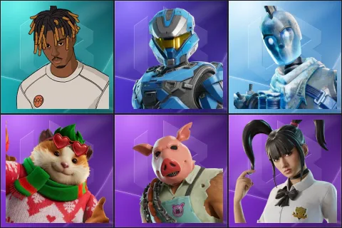 Slayer Juice WRLD, UNSC Spartan, Glacial Dummy, Cheeks, Pig the Butcher, Yuki Yubari