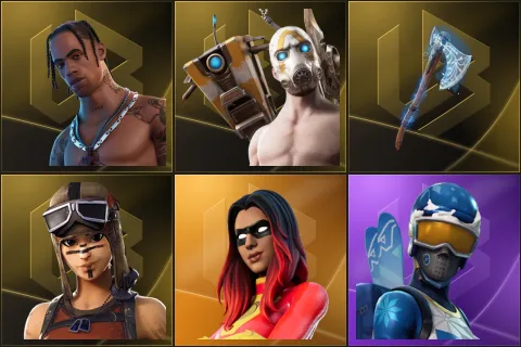 Travis Scott, Psycho Bandit, Leviathan Axe, Renegade Raider, Joltara, Mogul Master