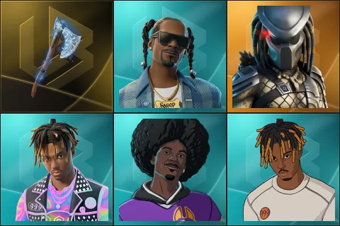 Leviathan Axe, Snoop Dogg, Predator, Juice WRLD, LBC '93 Dogg, Slayer Juice WRLD