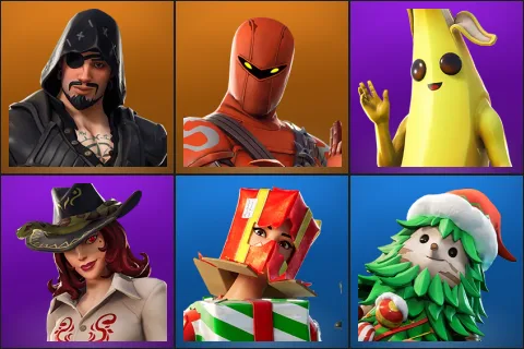 Blackheart, Hybrid, Peely, Sidewinder, Holiday Boxy, Winterfest Bushranger