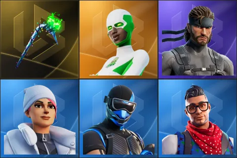 Merry Mint Axe, Backlash, Solid Snake, Blizzard Bomber, Fixer, Prodigy