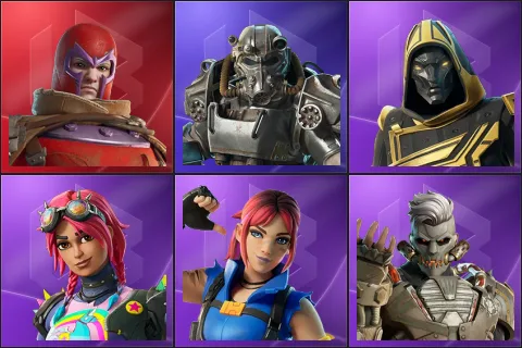 Wastelander Magneto, T-60 Power Armor, Blitz Knight, Brite Raider, Explorer Emilie, Megalo Don