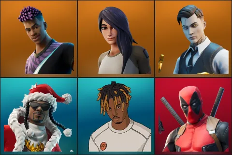 Fade, Gear Specialist Maya, Midas, Santa Dogg, Slayer Juice WRLD, Deadpool