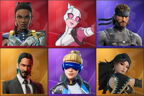 Shuri, Gwenpool, Solid Snake, John Wick, Neo Versa, Era