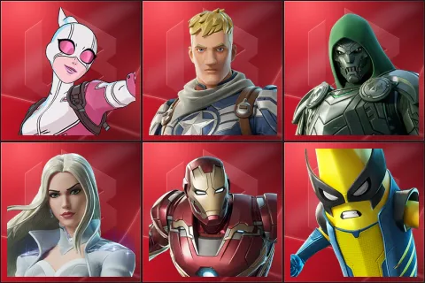 Gwenpool, Captain Jones, Doom, Emma Frost, Iron Man Mk 45, Peelverine
