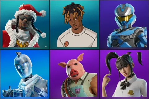 Santa Dogg, Slayer Juice WRLD, UNSC Spartan, Glacial Dummy, Pig the Butcher, Yuki Yubari