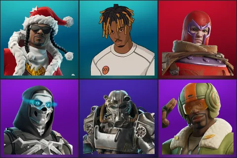 Santa Dogg, Slayer Juice WRLD, Wastelander Magneto, Skull Commander, T-60 Power Armor, Aerial Assault Bomber