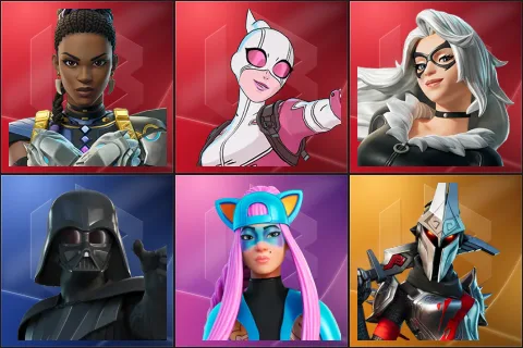 Shuri, Gwenpool, Black Cat, Darth Vader, Alli, Eternal Knight