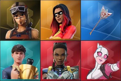 Renegade Raider, Joltara, The Axe of Champions 2.0, Bugha, Shuri, Gwenpool