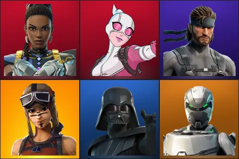 Shuri, Gwenpool, Solid Snake, Renegade Raider, Darth Vader, Eon