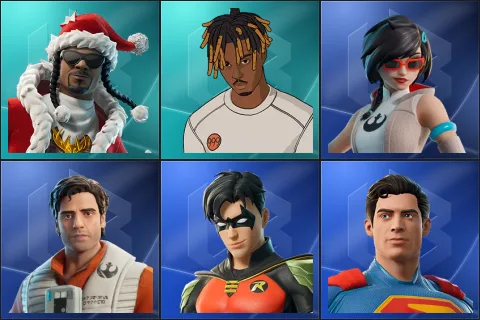 Santa Dogg, Slayer Juice WRLD, Apprentice Evie, Poe Dameron, Robin, Superman