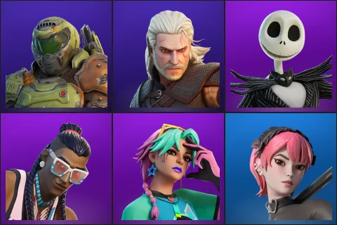 Doom Slayer, Geralt of Rivia, Jack Skellington, Massai, Selene, Mina Park