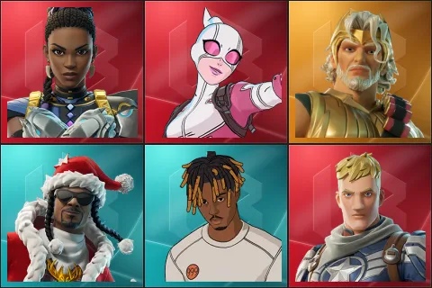 Shuri, Gwenpool, Zeus, Santa Dogg, Slayer Juice WRLD, Captain Jones