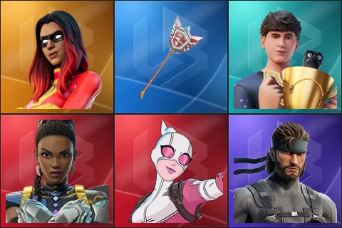 Joltara, The Axe of Champions 2.0, Bugha, Shuri, Gwenpool, Solid Snake