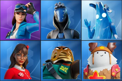 Cloud Striker, Sultura, Polar Peely, Krisabelle, Major Mancake, Sled Ready Guff