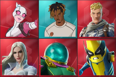 Gwenpool, Slayer Juice WRLD, Captain Jones, Emma Frost, Mysterio, Peelverine