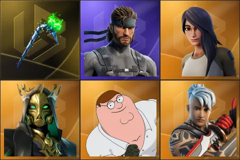 Merry Mint Axe, Solid Snake, Gear Specialist Maya, Hades, Peter Griffin, Ronin