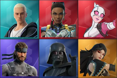 Slim Shady, Shuri, Gwenpool, Solid Snake, Darth Vader, Era