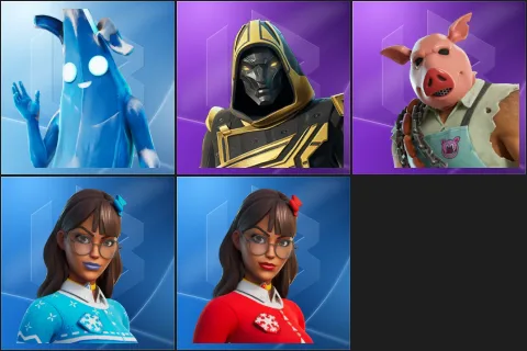 Polar Peely, Blitz Knight, Pig the Butcher, Blizzabelle, Krisabelle
