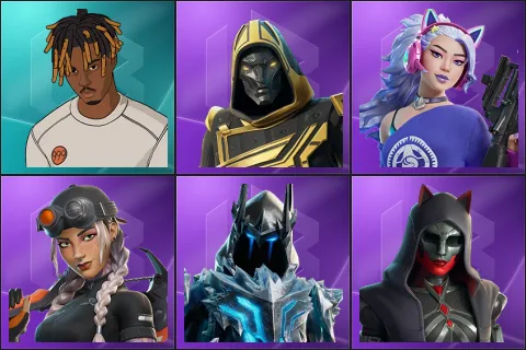 Slayer Juice WRLD, Blitz Knight, Dasha, Elite Jules, Exalted Ice King, Felina