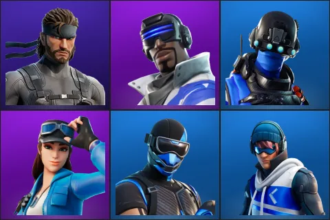 Solid Snake, Blue Striker, Carbon Commando, Cloud Striker, Fixer, Point Patroller