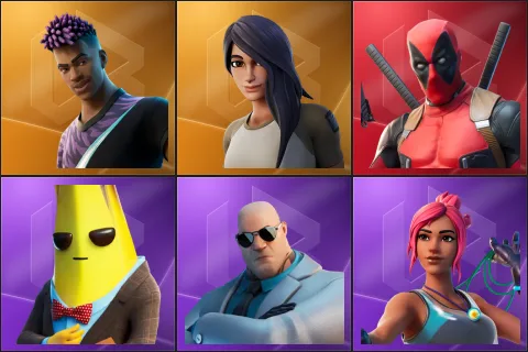 Fade, Gear Specialist Maya, Deadpool, Agent Peely, Brutus, Ocean