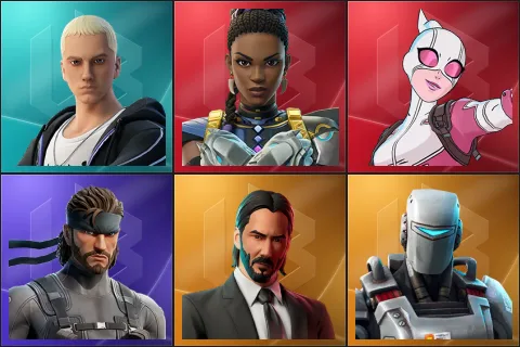 Slim Shady, Shuri, Gwenpool, Solid Snake, John Wick, A.I.M.