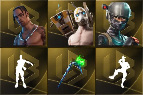 Travis Scott, Psycho Bandit, Elite Agent, Floss, Merry Mint Axe, Take The L