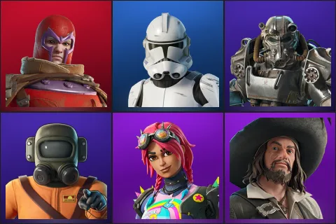 Wastelander Magneto, Clone Trooper, T-60 Power Armor, The Employee, Brite Raider, Captain Barbossa