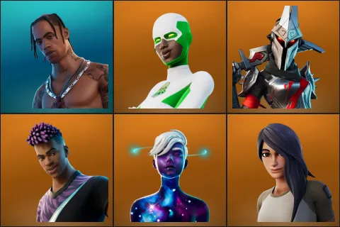 Travis Scott, Backlash, Eternal Knight, Fade, Galaxy Scout, Gear Specialist Maya