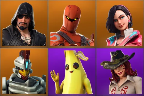 Blackheart, Hybrid, Rox, Sentinel, Peely, Sidewinder