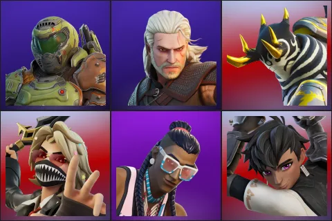 Doom Slayer, Geralt of Rivia, Gildhart, Joni the Red, Massai, Rift Knight Kieran