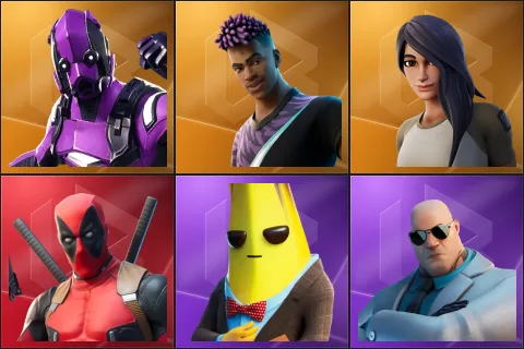 Dark Vertex, Fade, Gear Specialist Maya, Deadpool, Agent Peely, Brutus