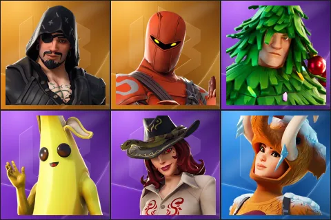 Blackheart, Hybrid, Lt. Evergreen, Peely, Sidewinder, Wooly Warrior