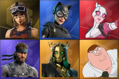 Renegade Raider, Catwoman Zero, Gwenpool, Solid Snake, Hades, Peter Griffin