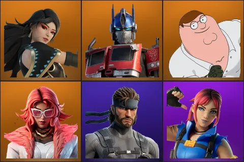 Era, Optimus Prime, Peter Griffin, Valeria, Solid Snake, Explorer Emilie
