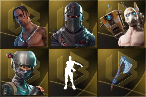 Travis Scott, Black Knight, Psycho Bandit, Elite Agent, Floss, Leviathan Axe
