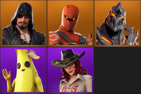Blackheart, Hybrid, Ruin, Peely, Sidewinder