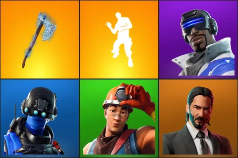 Leviathan Axe, Laugh It Up, Blue Striker, Carbon Commando, Cole, John Wick
