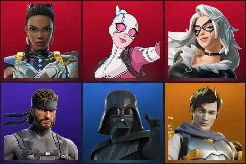 Shuri, Gwenpool, Black Cat, Solid Snake, Darth Vader, Ascendant Midas
