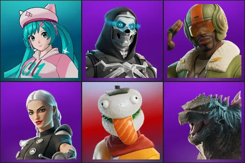Neko Hatsune Miku, Skull Commander, Aerial Assault Bomber, Cassidy Quinn, Durrr Taisho, Godzilla Evolved