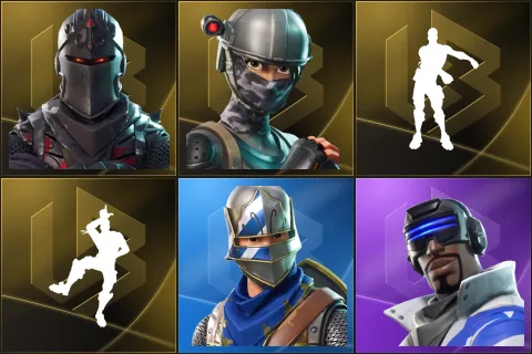 Black Knight, Elite Agent, Floss, Take The L, Blue Squire, Blue Striker