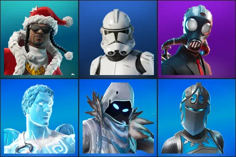 Santa Dogg, Clone Trooper, Chaos Agent, Frozen Love Ranger, Frozen Raven, Frozen Red Knight