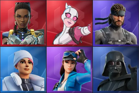 Shuri, Gwenpool, Solid Snake, Blizzard Bomber, Cloud Striker, Darth Vader