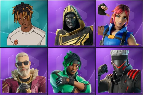 Slayer Juice WRLD, Blitz Knight, Explorer Emilie, Kingsley, Sage, Shinji